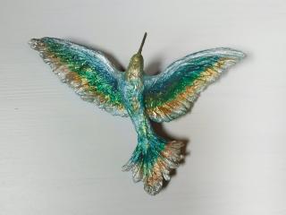 keramický kolibřík Barva: tyrkysovo-modrý