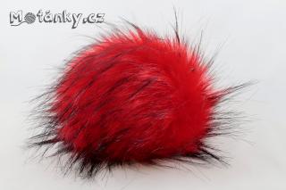 Bambule Mia 131JEX červená s černými konečky Veliká ±15cm (dle hustoty vlasu kožešiny)