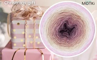 Christmas gift - starofialová/ lila/ světle meruňková/ perleťová/ pudrově růžová/ pastelově růžová