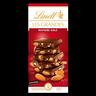 Lindt Les Grandes Hořká čokoláda s mandlemi a mořskou solí 150g