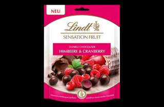 Lindt Sensation Fruit Maliny a brusinky v hořké čokoládě 150g