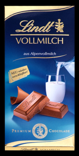 Lindt Vollmilch Mléčná čokoláda z alpského mléka 100g