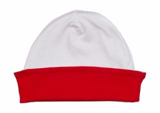 Dětská oboustranná čepice - červená/bílá