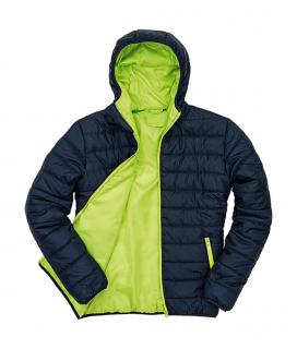 Pánská polstrovaná bunda Result s kapucí Velikost: S, Barva: Navy/Lime