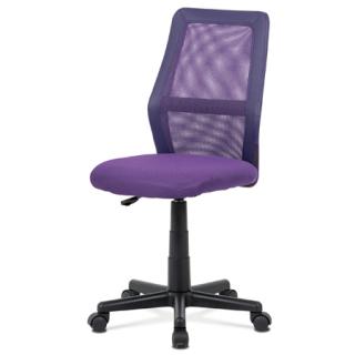 Autronic - Dětská židle, potah fialová látka, síťovina MESH a ekokůže, výškově nastavitelná - KA-Z101 PUR