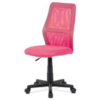 Autronic - Dětská židle, potah růžová látka, síťovina MESH a ekokůže, výškově nastavitelná - KA-Z101 PINK