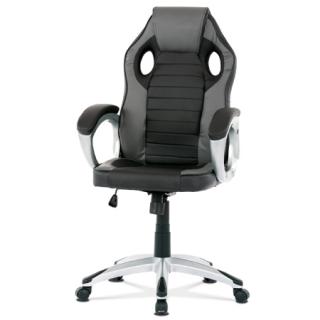 Autronic - Herní židle, tmavě šedá a černá ekokůže, houpací mechanismus - KA-Z507 GREY