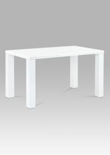 Autronic - Jídelní stůl 135x80x76 cm, vysoký lesk bílý - AT-3007 WT