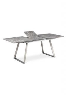 Autronic - Jídelní stůl 160x90cm s rozkladem 40cm, MDF v dekoru beton, broušený nerez - HT-804 BET