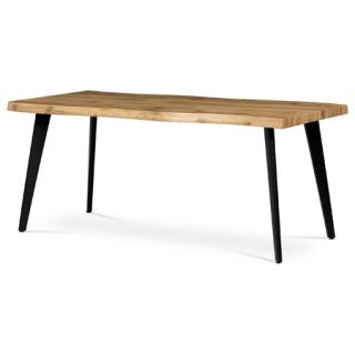 Autronic - Jídelní stůl, 180x90x75 cm, MDF deska, 3D dekor divoký dub, kov, černý lak - HT-880 OAK