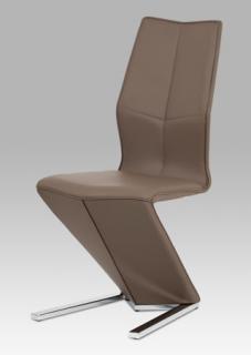 Autronic - Jídelní židle, cappuccino ekokůže, chrom - HC-788 CAP