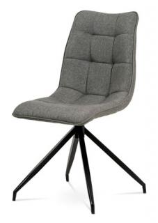 Autronic - Jídelní židle, hnědá látka + ekokůže, kov antracit - HC-396 COF2