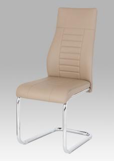 Autronic - Jídelní židle, koženka cappuccino / chrom - HC-955 CAP