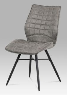 Autronic - Jídelní židle, lanýžová látka vintage, kov černý mat - HC-444 LAN3