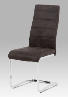 Autronic - Jídelní židle, látka  COWBOY  šedá, chrom - DCH-451 GREY3