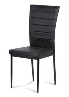 Autronic - Jídelní židle, potah černá vintage látka, kovová 4nohá podnož, černý matný lak - AC-9910 BK3
