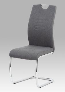 Autronic - Jídelní židle, šedá látka-ekokůže, chrom - DCL-405 GREY2
