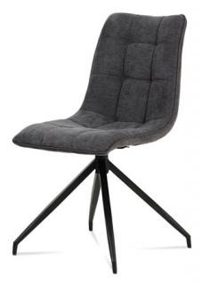 Autronic - Jídelní židle, šedá látka + ekokůže, kov antracit - HC-396 GREY2