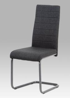 Autronic - Jídelní židle, šedá látka, kov matný antracit - DCL-400 GREY2