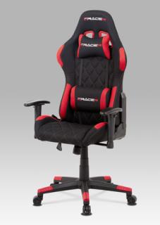 Autronic - Kancelářská židle, červená látka, houpací mech, kříž plast - KA-V606 RED