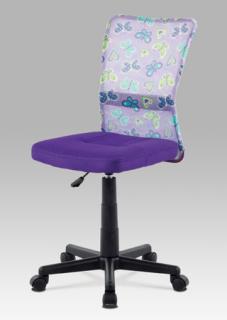 Autronic - Kancelářská židle, fialová mesh, plastový kříž, síťovina motiv - KA-2325 PUR