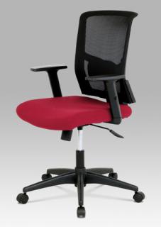 Autronic - Kancelářská židle, látka vínová + černá, houpací mechnismus - KA-B1012 BOR