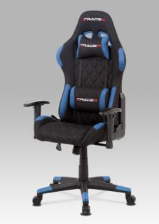 Autronic - Kancelářská židle, modrá látka, houpací mech, kříž plast - KA-V606 BLUE