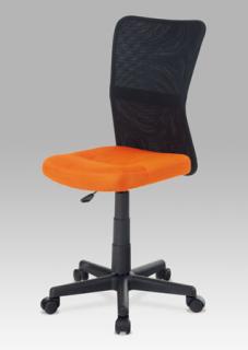 Autronic - Kancelářská židle, oranžová mesh, plastový kříž, síťovina černá - KA-2325 ORA
