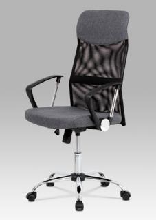 Autronic - Kancelářská židle řady BASIC, potah šedá látka a černá síťovina MESH, houpací me - KA-E301 GREY