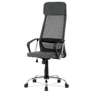 Autronic - Kancelářská židle, šedá látka a černá síťovina MESH, houpací mech., kovový kříž - KA-Z206 GREY