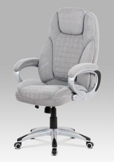 Autronic - Kancelářská židle, šedá látka, kříž plast stříbrný, houpací mechanismus - KA-G196 SIL2