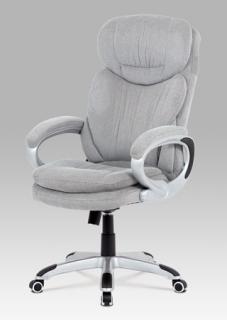 Autronic - Kancelářská židle, šedá látka, kříž plast stříbrný, houpací mechanismus - KA-G198 SIL2