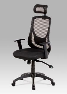 Autronic - Kancelářská židle, synchronní mech., černá MESH, plast. kříž - KA-A186 BK