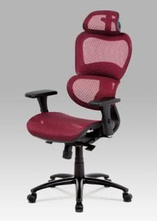 Autronic - Kancelářská židle, synchronní mech., červená MESH, kovový kříž - KA-A188 RED