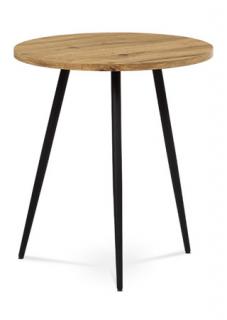 Autronic - Přístavný stolek, MDF, dekor divoký dub, kov, černý lak - AF-3005 OAK