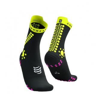 Compressport ponožky Pro Racing Trail - černá/žlutá Velikost: L