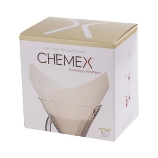 Filtry papírové čtvercové bělené pro Chemex na 6-10 šálků 100 ks
