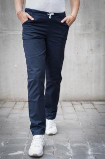 Zdravotnické kalhoty tmavě modré s elastanem Velikost: 34