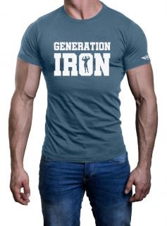 Tričko GENERATION IRON Barva: Modrá, Velikost: L