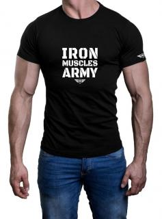 Tričko IRON MUSCLES ARMY Barva: Černá, Velikost: L