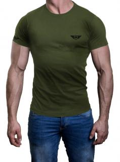 Tričko IRON MUSCLES RANK Barva: Khaki, Velikost: XL