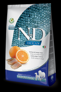N&D OCEAN DOG Adult Medium&Maxi Herring&Orange 12 kg