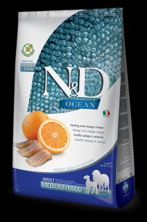 N&D OCEAN DOG Adult Medium&Maxi Herring&Orange 2,5 kg