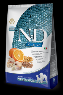 N&D OCEAN DOG LG Adult Medium&Maxi Codfish&Orange 2,5 kg