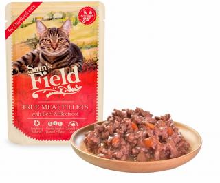 Sam's Field True Meat Fillets with Beef & Beetroot for sterilized cats 85g