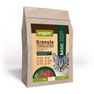Yoggies Cat  Basic  - granule lisované za studena pro kočky 1,5 kg
