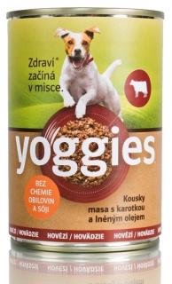 Yoggies hovězí konzerva s karotkou a lněným olejem 400g