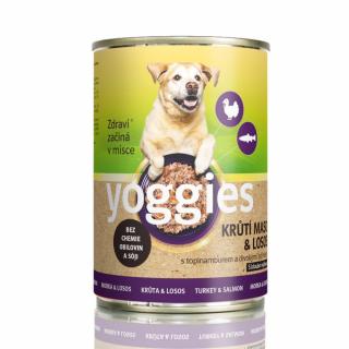 Yoggies krůtí konzerva s lososem, topinamburem, bylinkami a kloubní výživou 800g