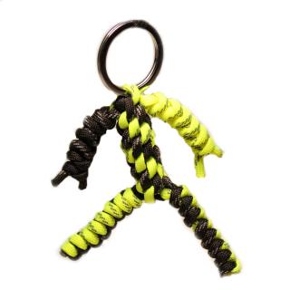 Paracord přívěsek panáček reflexní reflexní černa, reflexní žlutá