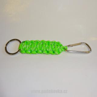 Paracord přívěsek reflexní s hliníkovou karabinou Reflex zelená